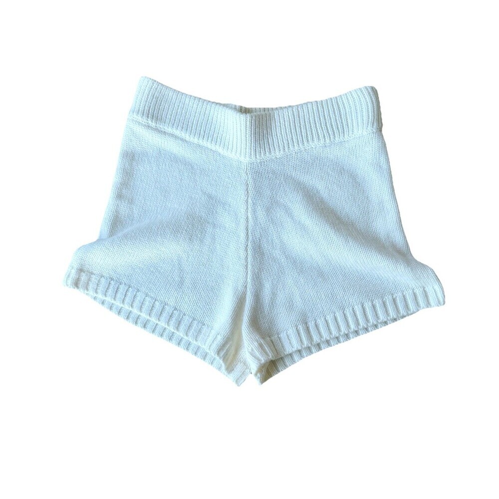 The Drop Women's Adrienne Pull-on Sweater Knit Short Medium High-Rise Ivory NWT